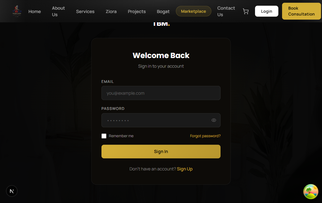Sign In page